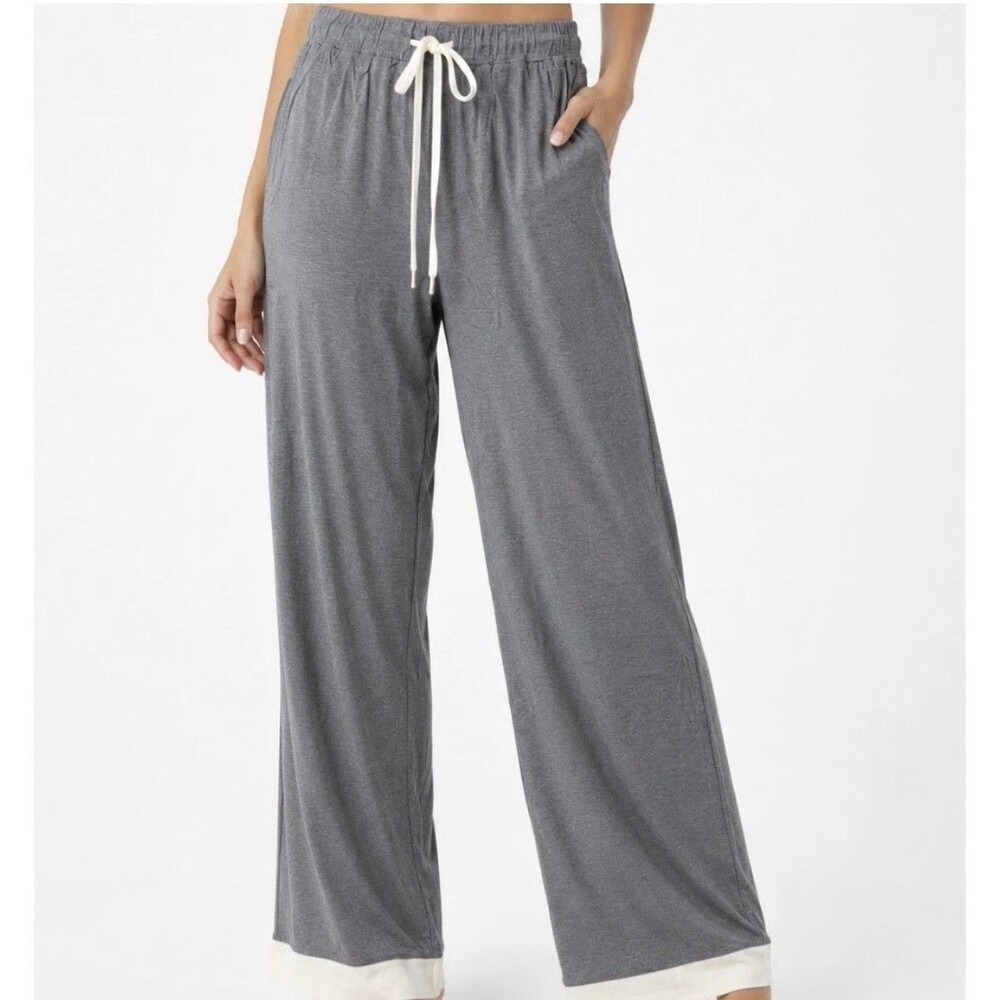 Haven Well Within Women's Size Large Gray Wide Leg Sleep Lounge Pants NWT